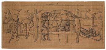 LOIS NORTH (b. 1908) Life of Hiawatha, (Pair of Mural Studies).